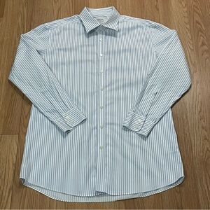 Charles Tyrwhitt Men 18x35 Long Sleeve Button Up Shirt Slim Fit Non-Iron Striped